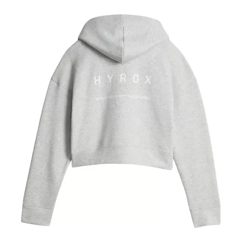 PUMA x HYROX World Cropped női kapucnis pulóver – Light Gray Heather