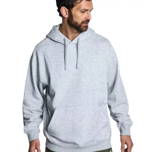 PUMA x HYROX World férfi kapucnis pulóver – Light Gray Heather